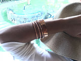 Hammered Copper Bracelet with Three Bands