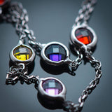 Tiffany Inspired , Colorful Crystal Sterling Silver Necklace