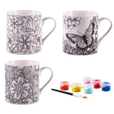 Paint Your Own Mug- White 8 Oz Porcelain Mug- Butterfly Design