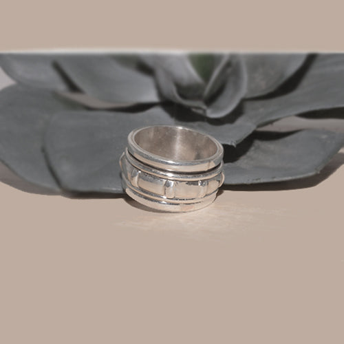Sterling Silver Meditation Spinning Ring Band