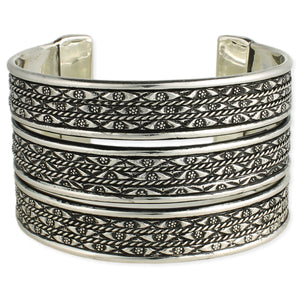 Ethic Engraved Silver Cuff