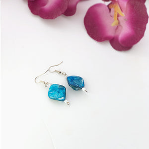 Handmade Glass Blue Earrings