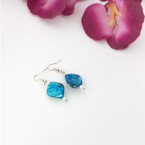 Handmade Glass Blue Earrings