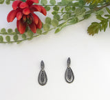 Batari Teardrop l Silver Metal Earrings