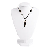 Black Onyx and Hematite Tooth Tassel