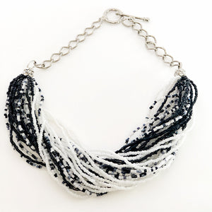 Black and White Glass beaded Choker