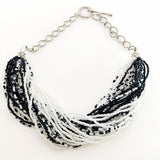Black and White Glass beaded Choker