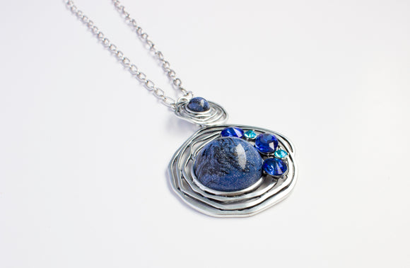Genuine Stone and Crystal Long Necklace