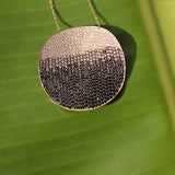 Sterling Silver Medallion with Pavé Microzirconia Pendant