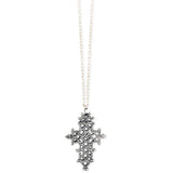 Ethiopian Coptic Silver Cross Long Necklace