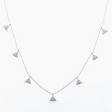 TIFFANY INSPIRED  Triangule blue cz STERLING SILVER NECKLACE