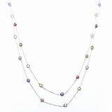 Tiffany Inspired , Colorful Crystal Sterling Silver Necklace