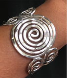 Sterling Silver Overlay Swirl Design Sterling Silver Cuff Bracelet