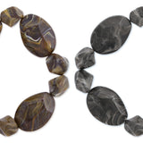Oval Facet Marbled Endless Bead Necklace