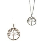 Silverplated Wire Tree Pendant