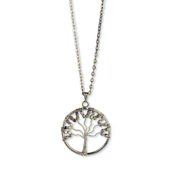 Silverplated Wire Tree Pendant