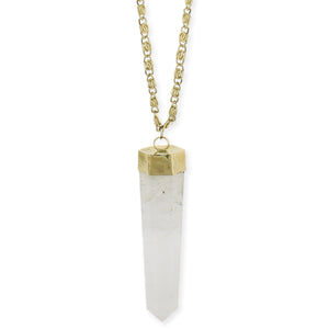 Hexagonal Quartz Crystal Pendant
