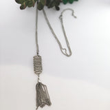 Long Metal Tassel Necklace