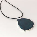 Handmade Choker Freedom Natural  Druzy Agate Geode Pendant