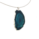 Handmade Choker Freedom Natural  Druzy Agate Geode Pendant