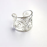 Silver-Plated Hammered Adjustable Cuff Bracelet