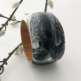 Wooden Bangle Black & White Cuff