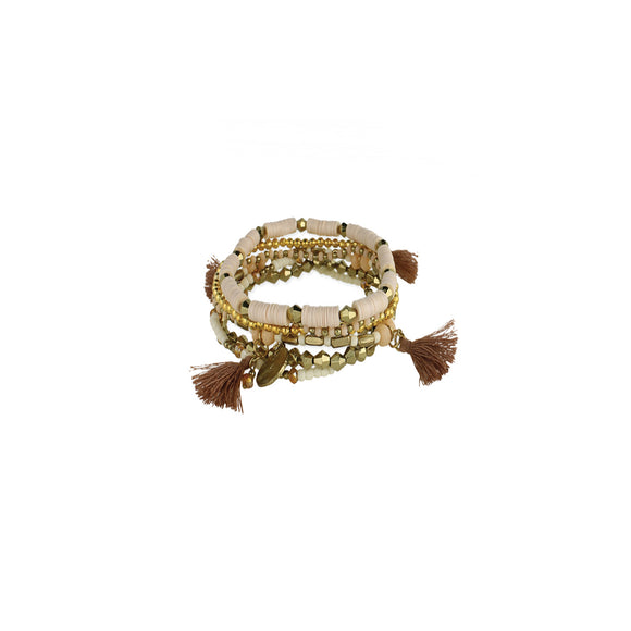 Ivory Layered Beaded Bracelet