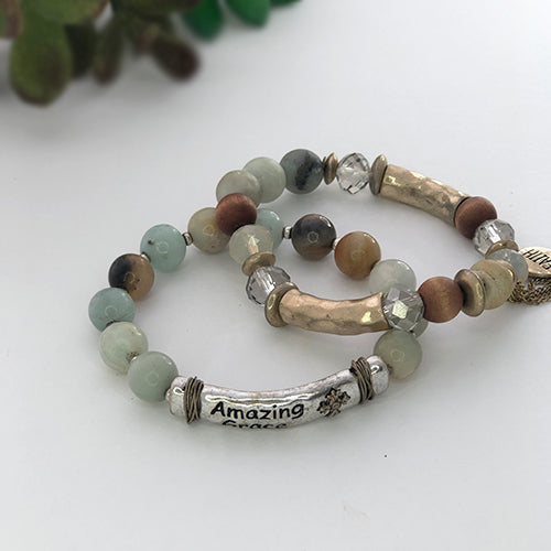 Inspirational Natural Stones Mixed Bracelet Set