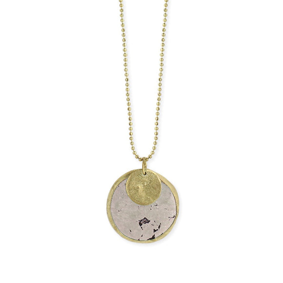 Pastel Colors Soap Stone & Gold Coin Necklace