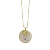 Pastel Colors Soap Stone & Gold Coin Necklace