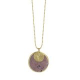 Pastel Colors Soap Stone & Gold Coin Necklace