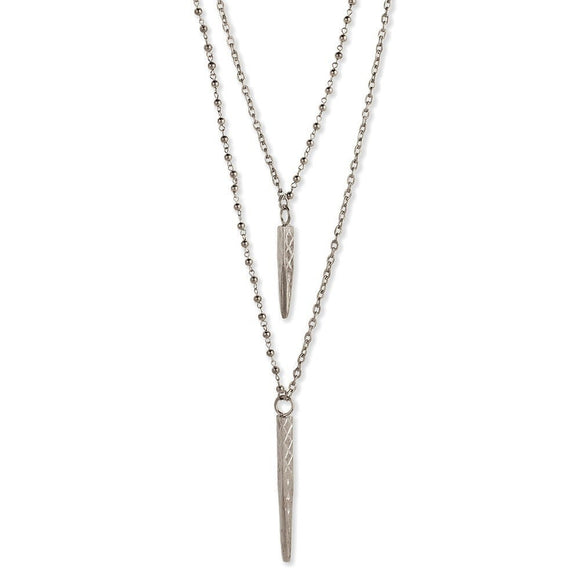 Silver Overlay Double Chain Necklace