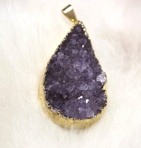 One-of-a-kind Amethyst Druzy Stone Pendant