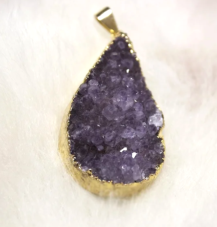 One-of-a-kind Amethyst Druzy Stone Pendant