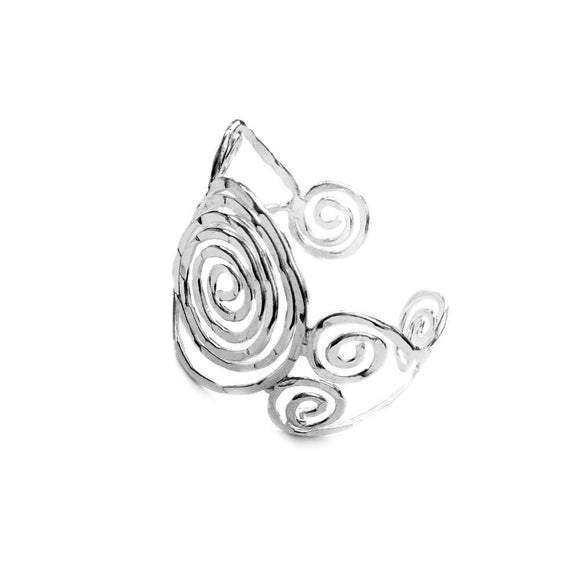 Sterling Silver Overlay Swirl Design Sterling Silver Cuff Bracelet