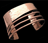 Hammered Copper Bracelet with Three Bands