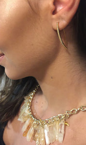 Amethyst or Citrine Genuine Stone Gold Choker - FREE SHIPPING