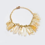 Genuine Agate Chipped Stone Collar Statement Choker