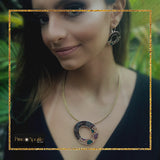 Colorful Stain Glass Necklace and Earrings Set