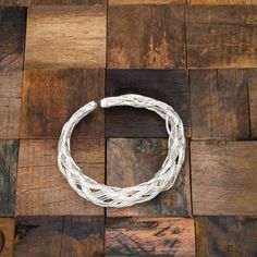 Sterling Silver Overlay Woven Cuff Bracelet