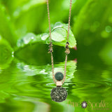 Jade Stone Gold Plated Necklace, 18″ Long