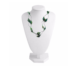 Forest Green Wooden Bead Endless Necklace
