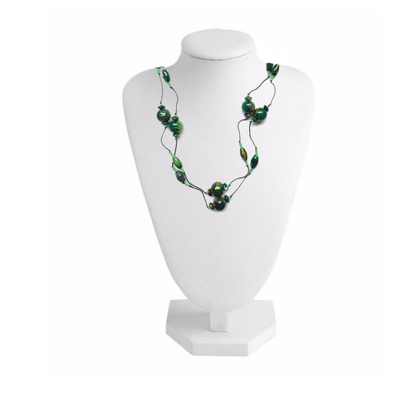 Forest Green Wooden Bead Endless Necklace