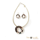 Colorful Stain Glass Necklace and Earrings Set