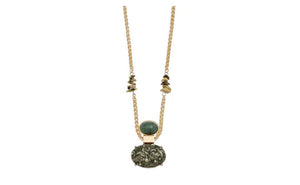 Jade Stone Gold Plated Necklace, 18″ Long