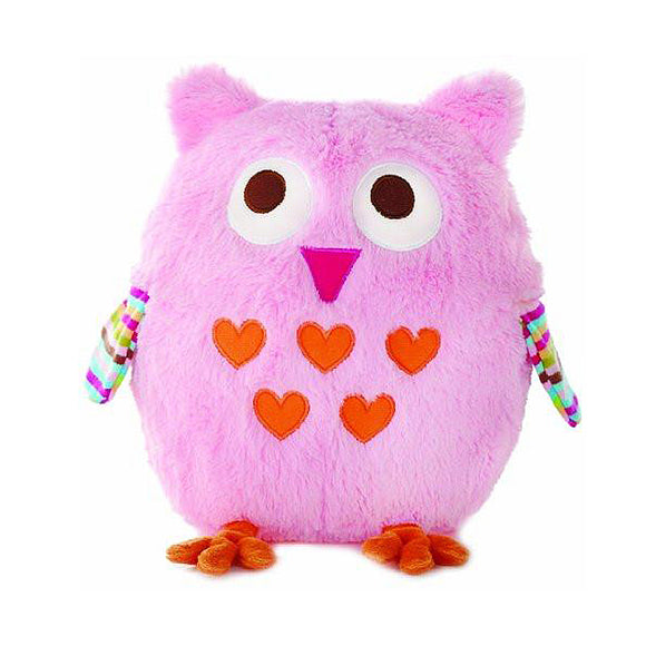 Zutano Plush Toy- Soft Stuffed Pink Owl
