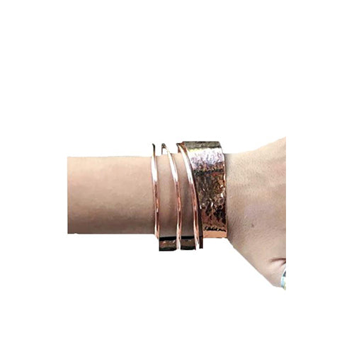 Hammered Copper Bracelet with Three Bands