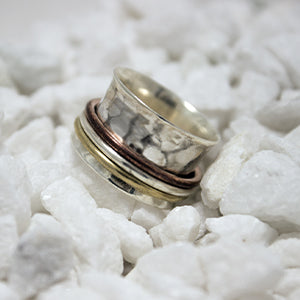 Handmade Sterling Silver Tri-Color Ring